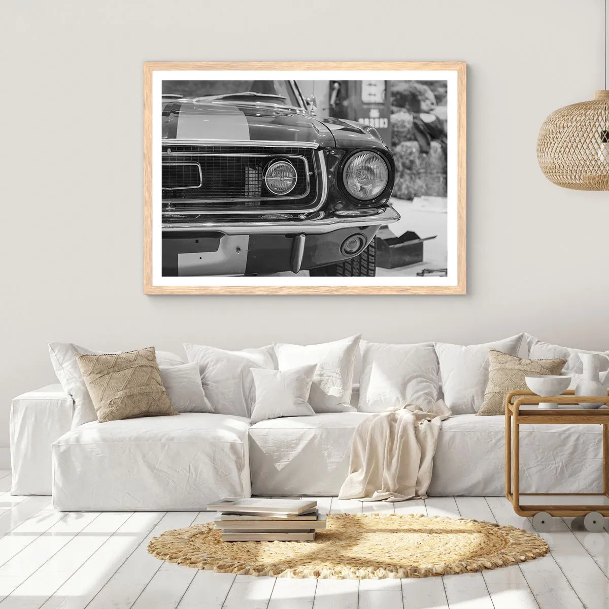 Een poster in een licht eiken lijst - Hard rijden - 70x50 cm
