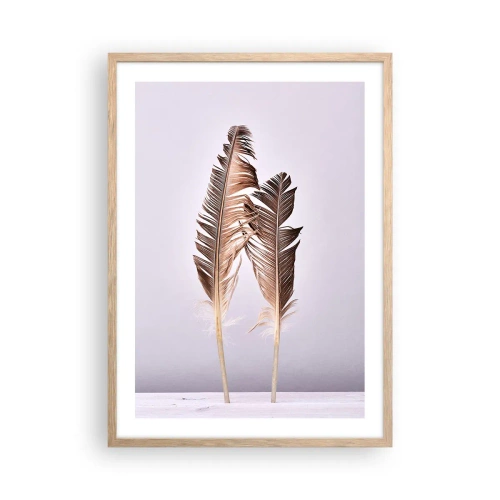 Een poster in een licht eiken lijst - Tegen het niets - 50x70 cm