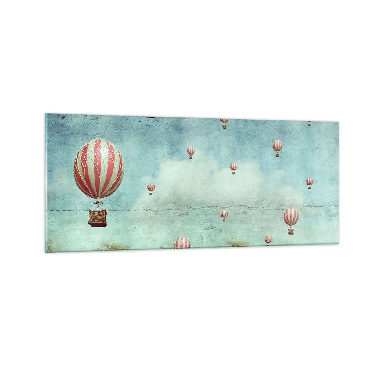 Schilderen op glas - Vrij van de drukte van het leven - 100x40 cm