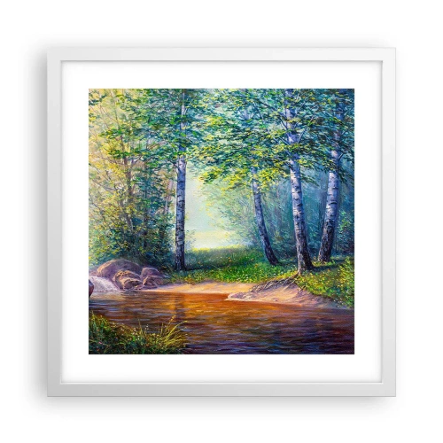 Poster in een witte lijst - Idyllisch landschap - 40x40 cm