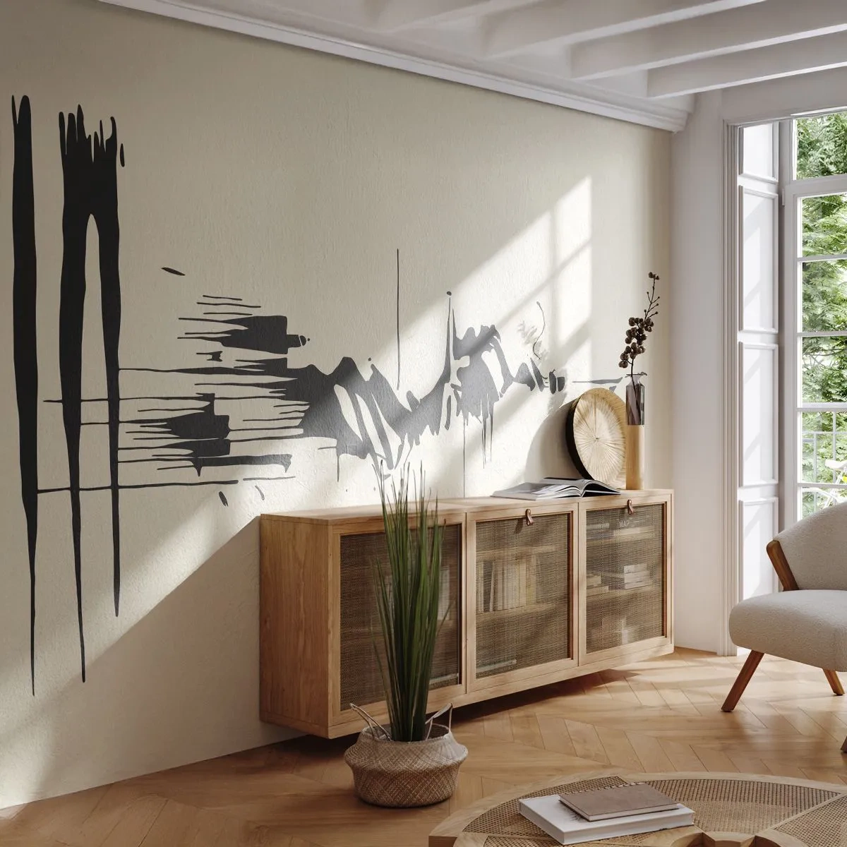 Fotobehang Premium Canvas - Overhaaste abstractie - Abstractie, Minimalisme, Deel - 500x350 cm