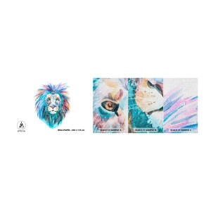 Fotobehang Monster Premium Canvas - Een opwindende uitstraling - Dieren, Leeuw, Abstractie - 100x30 cm