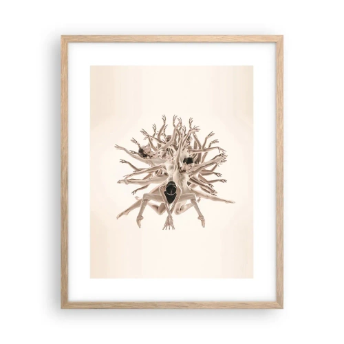 Een poster in een licht eiken lijst - Bloeiend in dans - 40x50 cm
