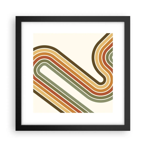 Poster in een zwarte lijst - Zigzag naar het doel - 30x30 cm