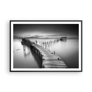 Poster in een zwarte lijst - De rust van een vergeten kust - 100x70 cm