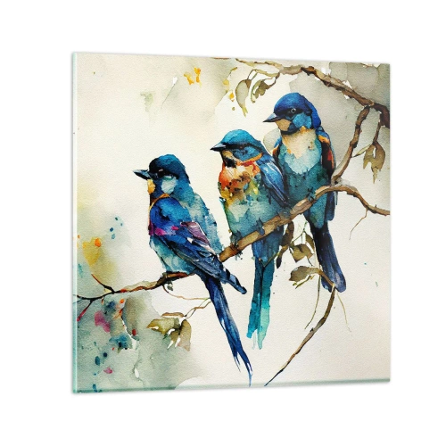 Schilderen op glas - Is hij boos geworden? - 60x60 cm