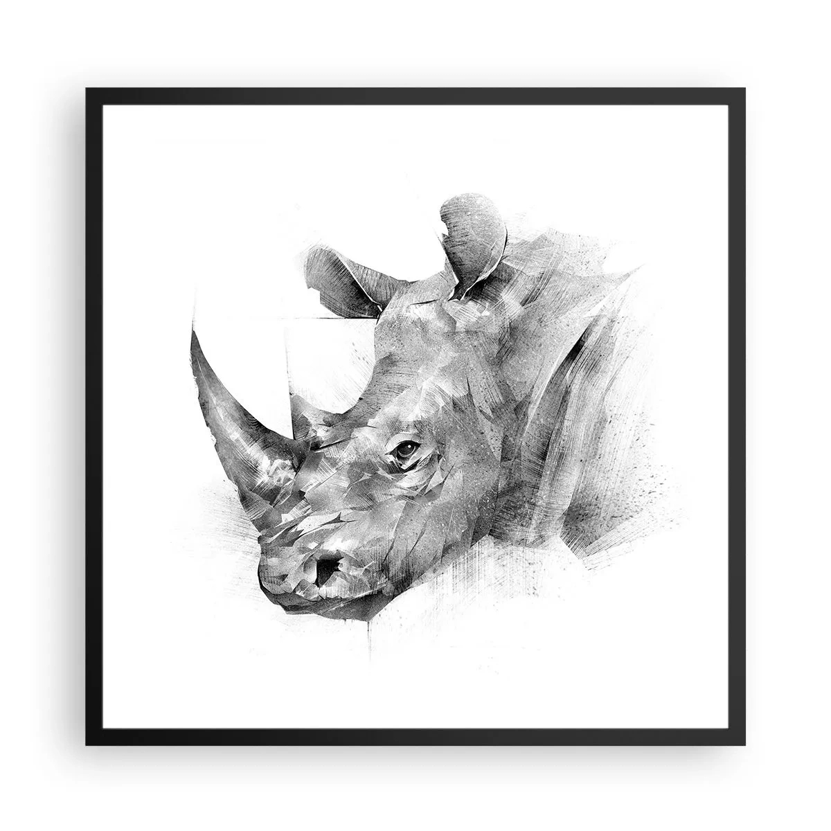 Poster in een zwarte lijst - Afrikaans portret - 60x60 cm