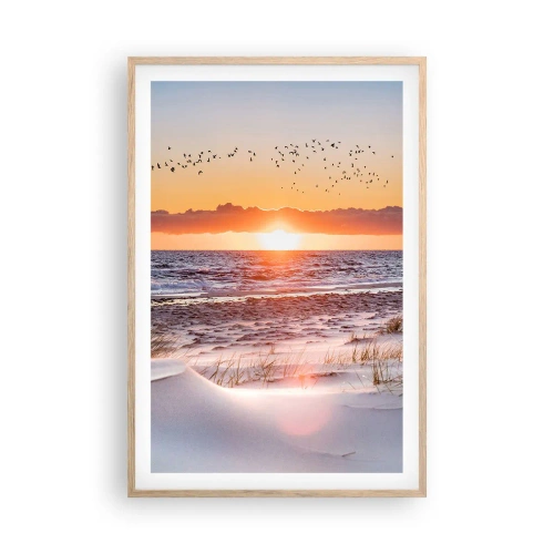 Een poster in een licht eiken lijst - Horizontaal landschap - 61x91 cm