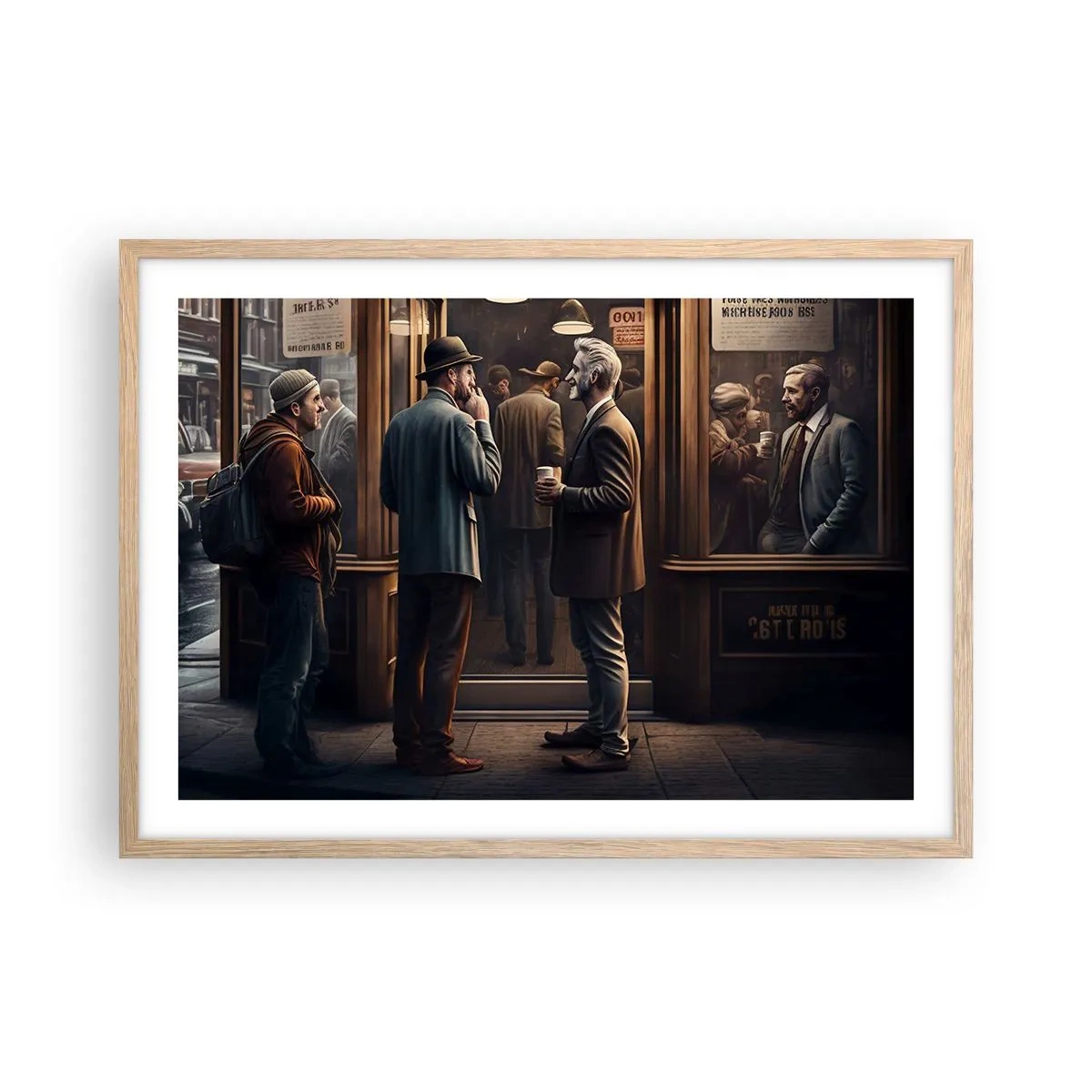 Een poster in een licht eiken lijst - Een goed moment van de dag - 70x50 cm