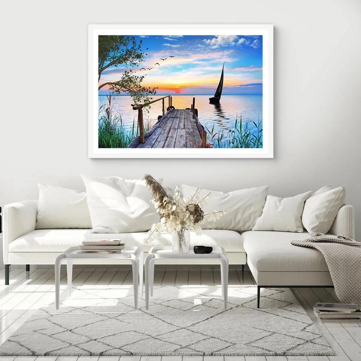 Poster in een witte lijst - Goedeavond - 91x61 cm