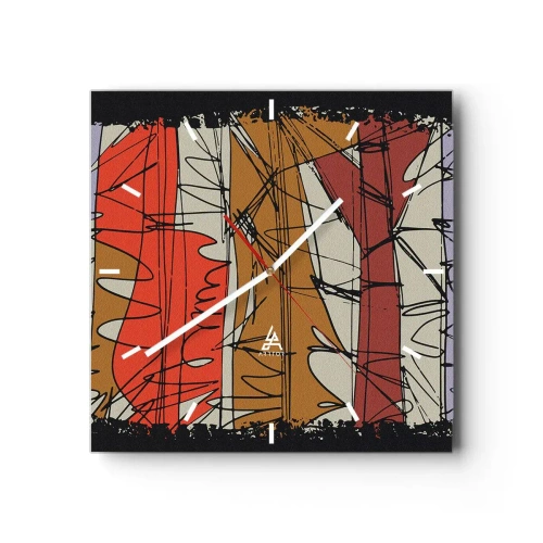 Wandklok - Klok - Spontane compositie - 30x30 cm