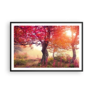 Poster in een zwarte lijst - Bloeiende razernij - 91x61 cm