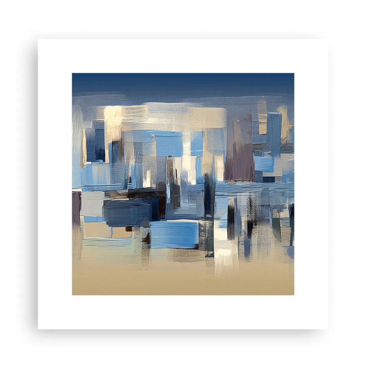 Poster - Blauwe constructie - 30x30 cm