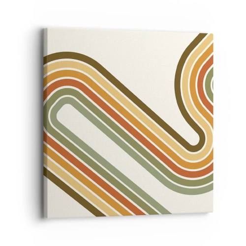Schilderen op canvas - Zigzag naar het doel - 30x30 cm