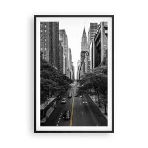 Poster in een zwarte lijst - New York ochtend - 61x91 cm