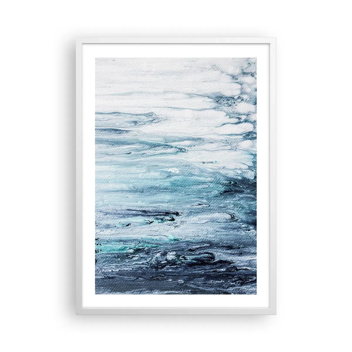 Poster in een witte lijst - Blauwe ijspegels - 50x70 cm