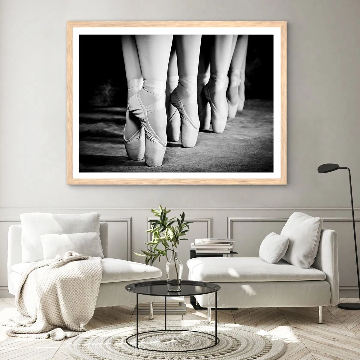 Een poster in een licht eiken lijst - Samen, lichtjes - 91x61 cm