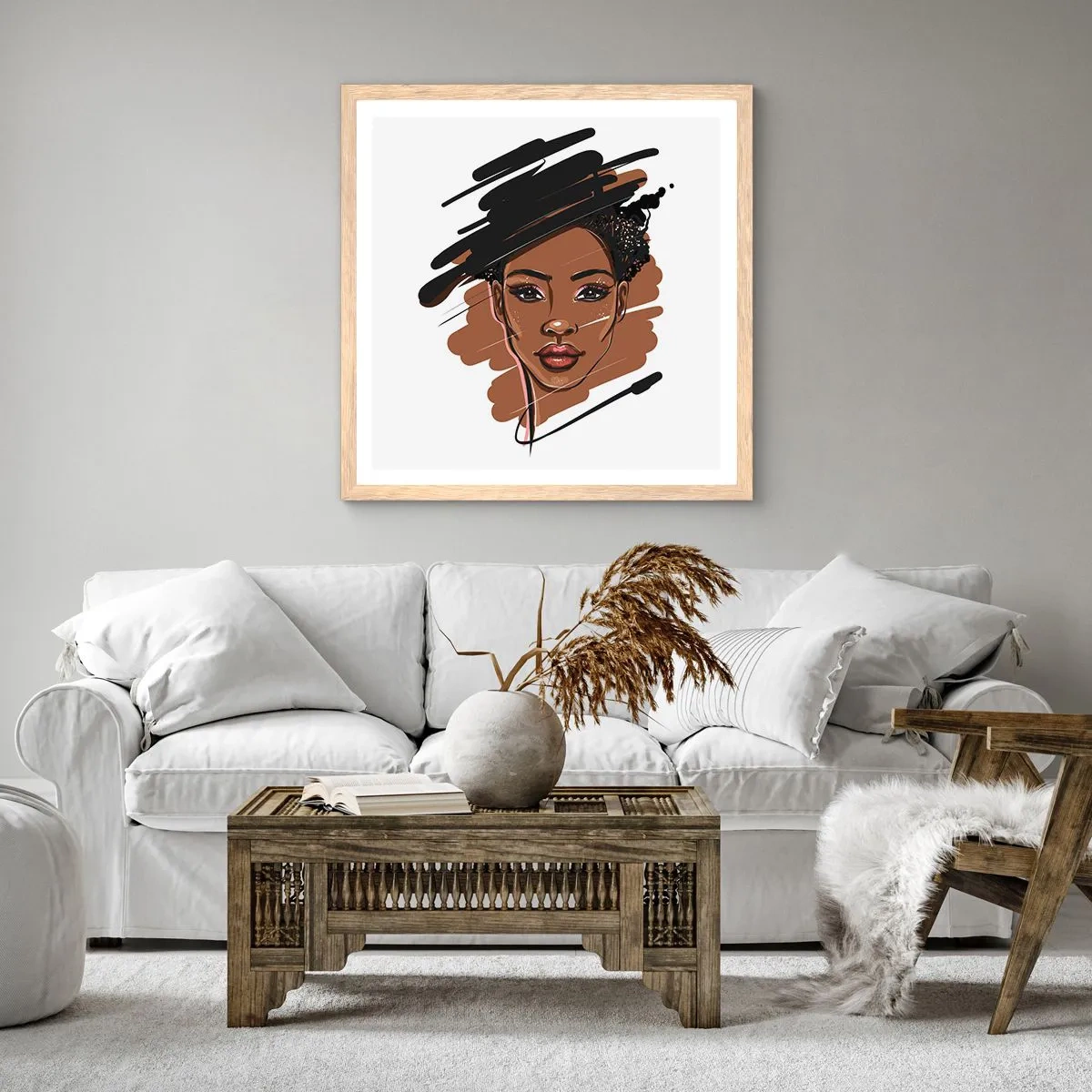 Een poster in een licht eiken lijst - Zoet als chocolade - 40x40 cm