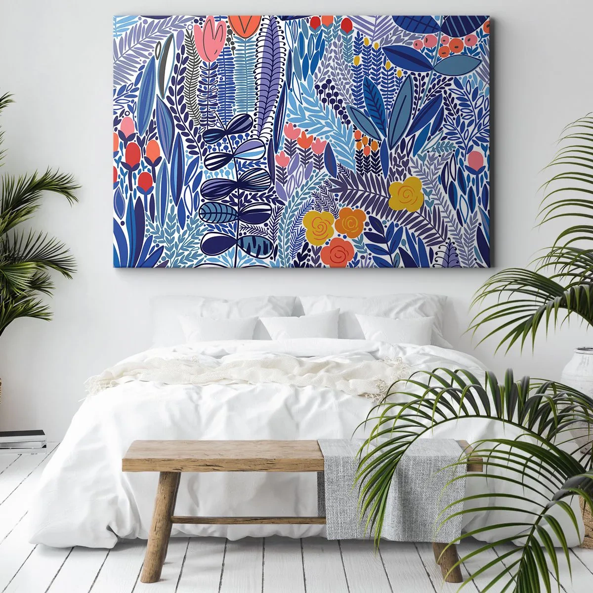 Schilderen op canvas - Hawaiiaanse tuin - 120x80 cm