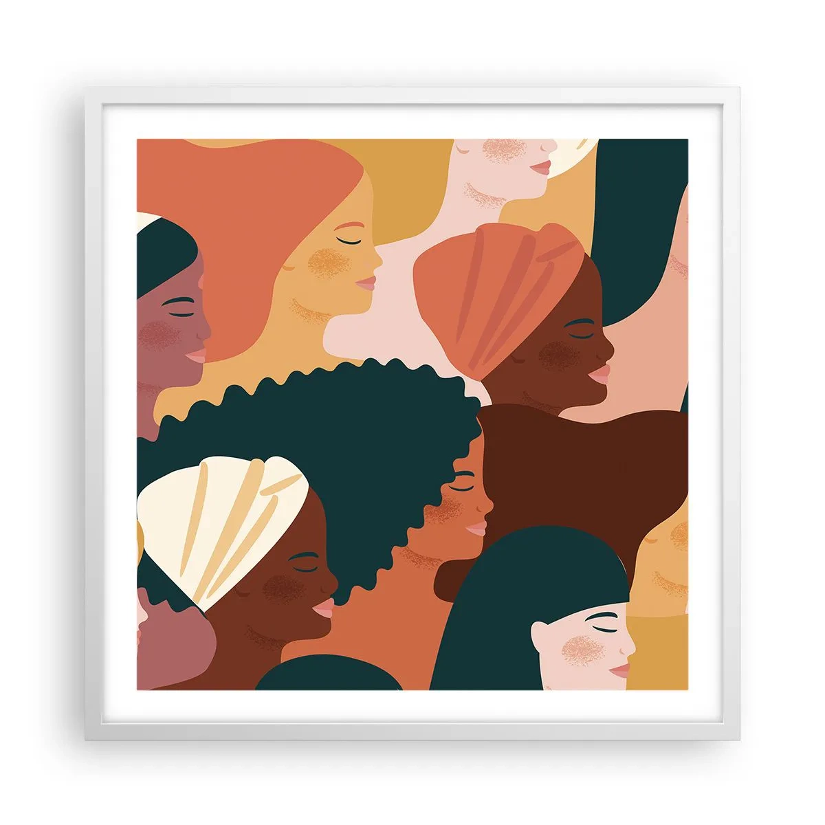 Poster in een witte lijst - Alleen vrouwelijkheid - 60x60 cm