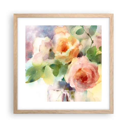 Een poster in een licht eiken lijst - Delicaat als aquarel - 40x40 cm
