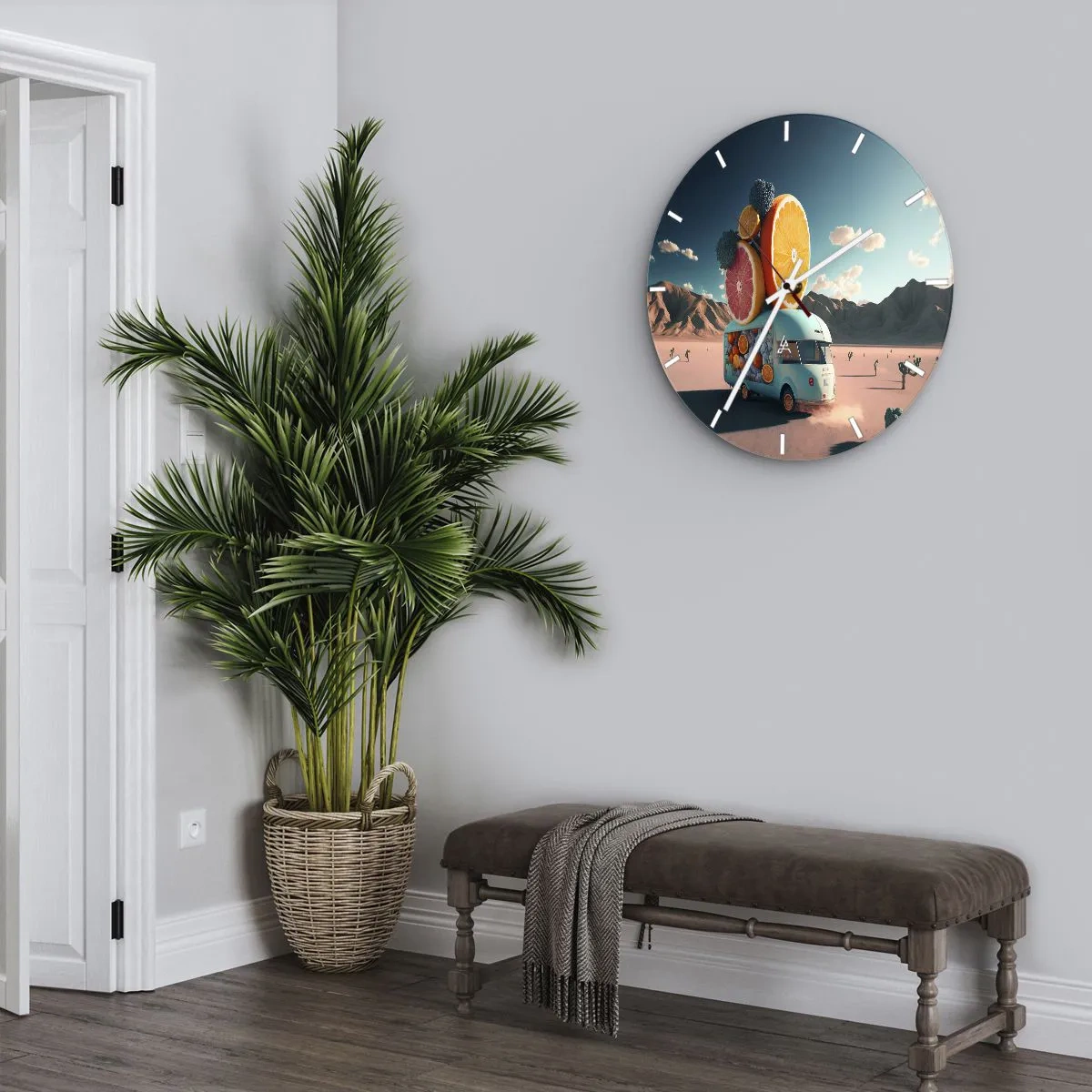 Wandklok - Klok - De smaak van vakantie - 40x40 cm