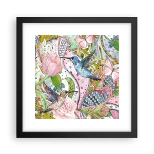 Poster in een zwarte lijst - Verstrikt in wijnstokken - 30x30 cm