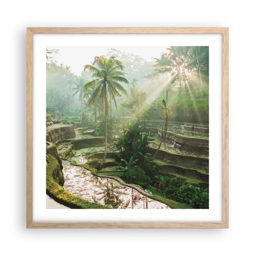 Een poster in een licht eiken lijst - Opgroeien in de zon - 50x50 cm
