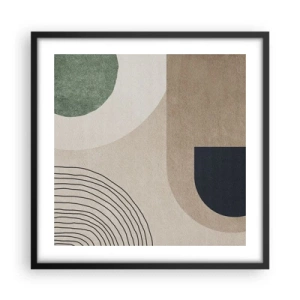 Poster in een zwarte lijst - De zachtheid van het ovaal - 50x50 cm