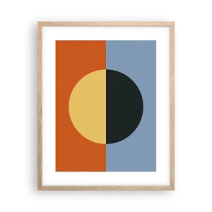 Een poster in een licht eiken lijst - Een compositie van warmte en koelte - 40x50 cm