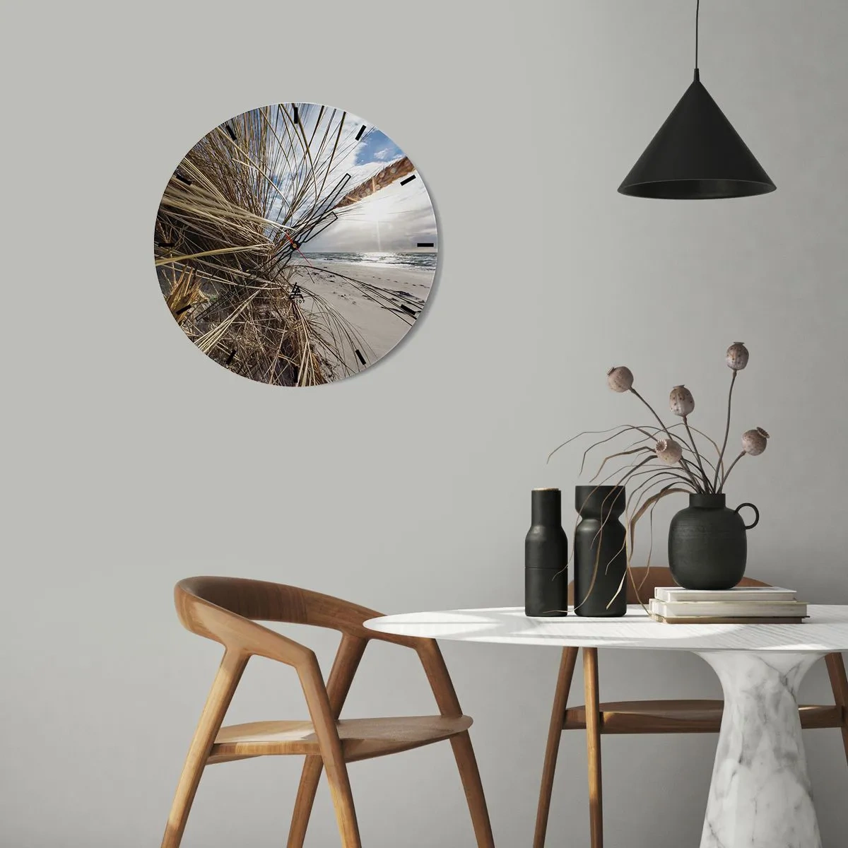 Wandklok - Klok - Een ontmoeting van de elementen - 40x40 cm