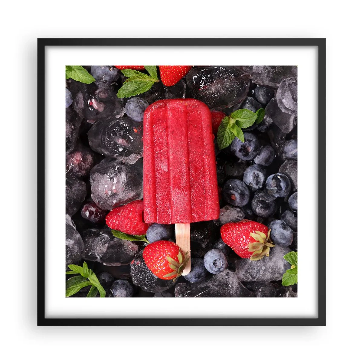 Poster in een zwarte lijst - De smaak van hete zomer - 50x50 cm