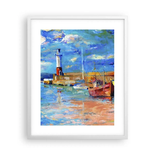 Poster in een witte lijst - Een middag in de regenboogbaai - 40x50 cm