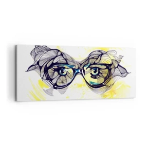 Schilderen op canvas - Door een blauwe bril - 120x50 cm
