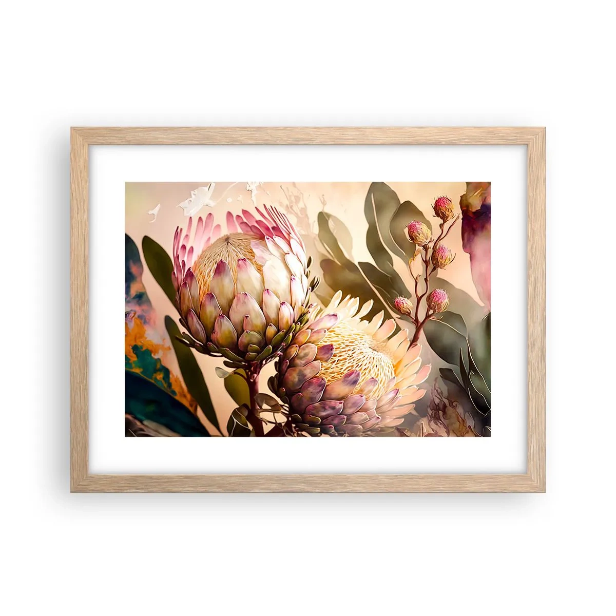 Een poster in een licht eiken lijst - Teeder omarmd - 40x30 cm