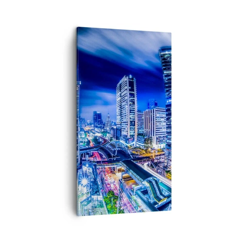 Schilderen op canvas - Ritmes van de nachtstad - 45x80 cm