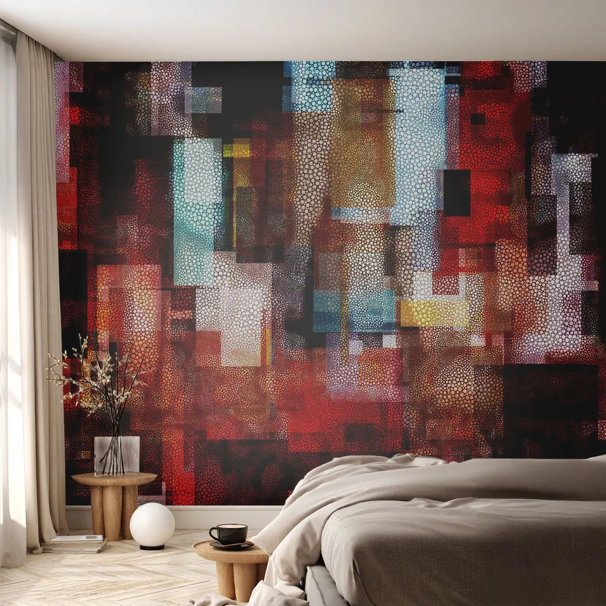 Fotobehang Premium Sand - Het is een allegaartje - Abstractie, Deel, Schilderen - 100x70 cm