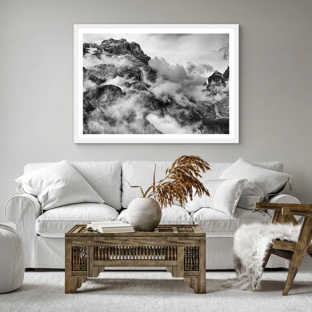 Poster in een witte lijst - Mooi en wreed - 50x50 cm