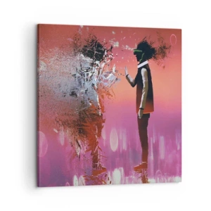 Schilderen op canvas - Kun je naar jezelf kijken? - 60x60 cm