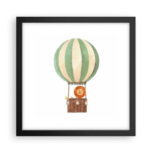 Poster in een zwarte lijst - Leons reizen - 30x30 cm