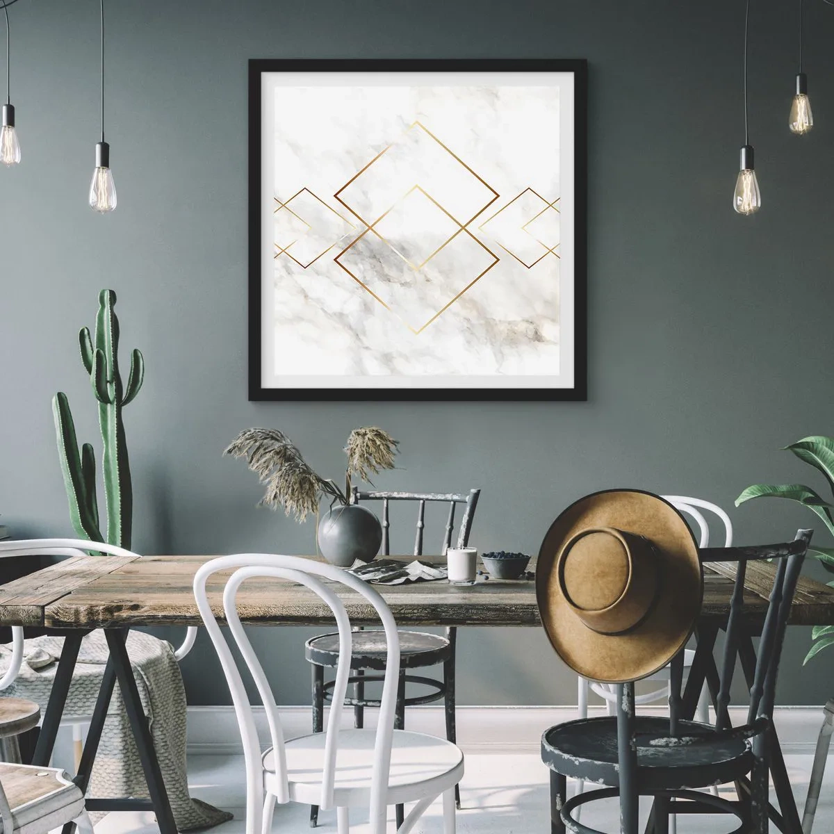 Poster in een zwarte lijst - Een uitzicht tot in het oneindige - 50x50 cm