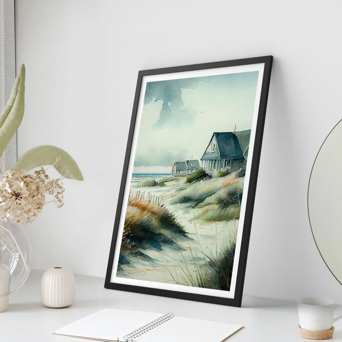 Poster in een zwarte lijst - Weg van de drukte - 70x100 cm