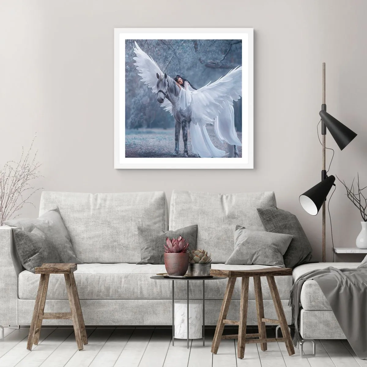 Poster in een witte lijst - Een geïnspireerd moment - 30x30 cm