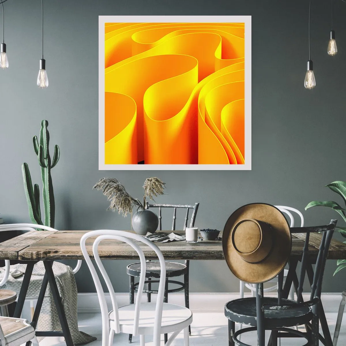 Poster - Als de golven van de zon - 60x60 cm