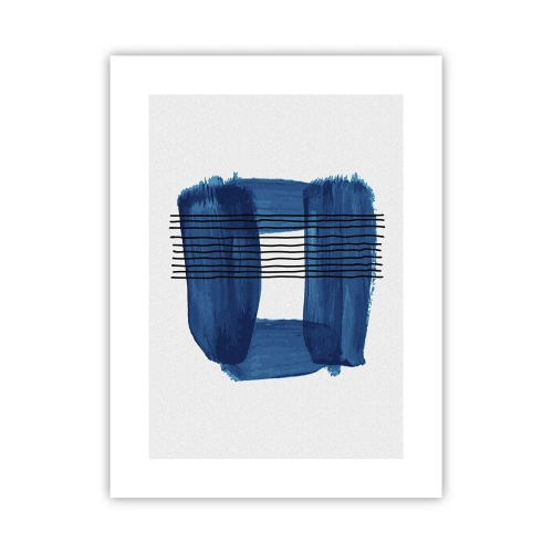 Poster - Blauwe en zwarte compositie - 30x40 cm