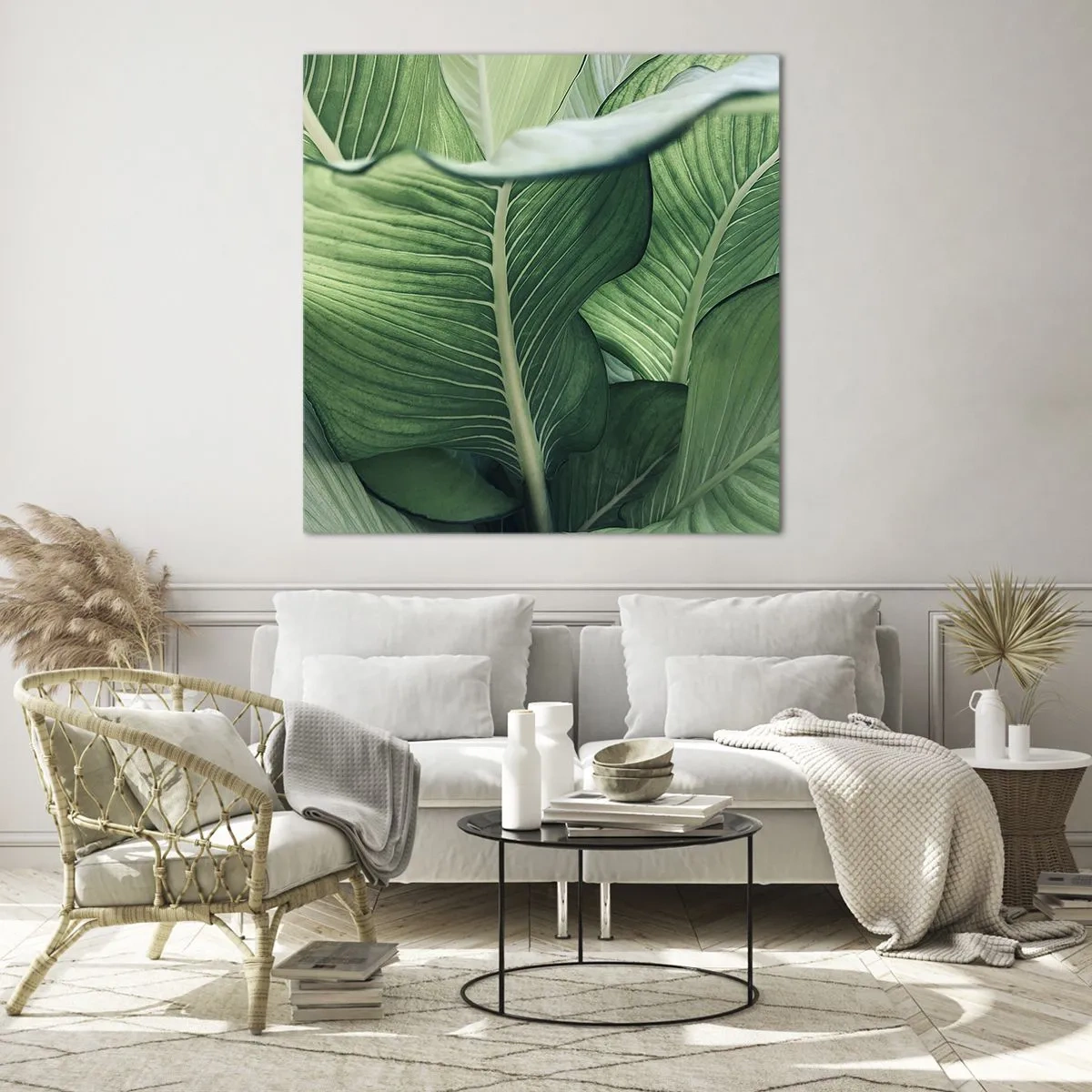 Schilderen op glas - Intens groen leven - 30x30 cm