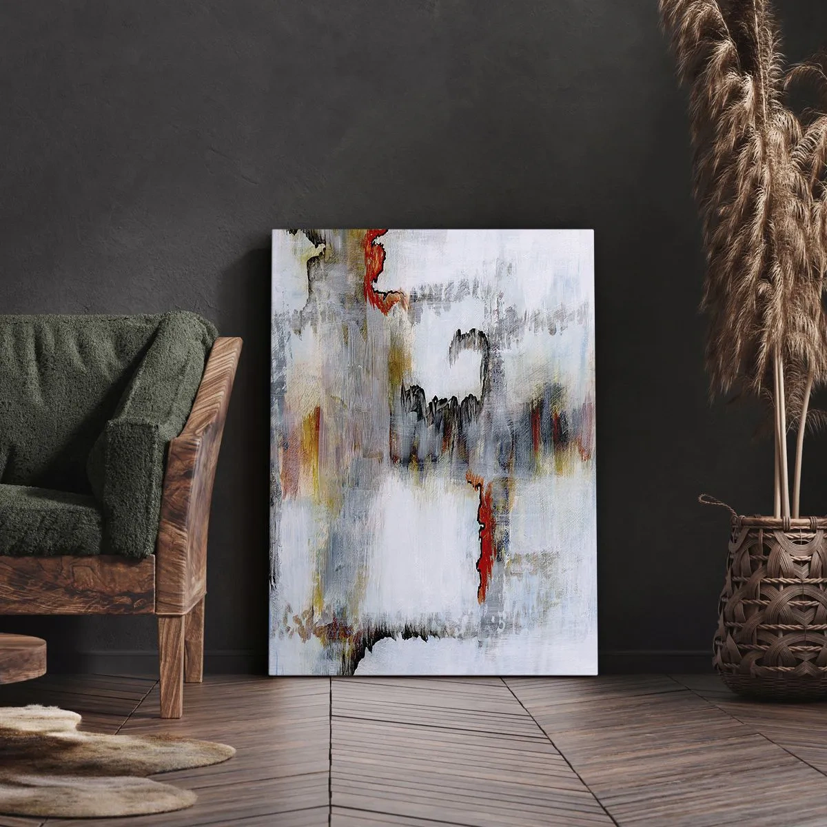 Schilderen op canvas - Een stok op het water - 45x80 cm