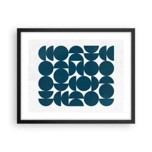 Poster in een zwarte lijst - Cirkels en halfcirkels - 50x40 cm