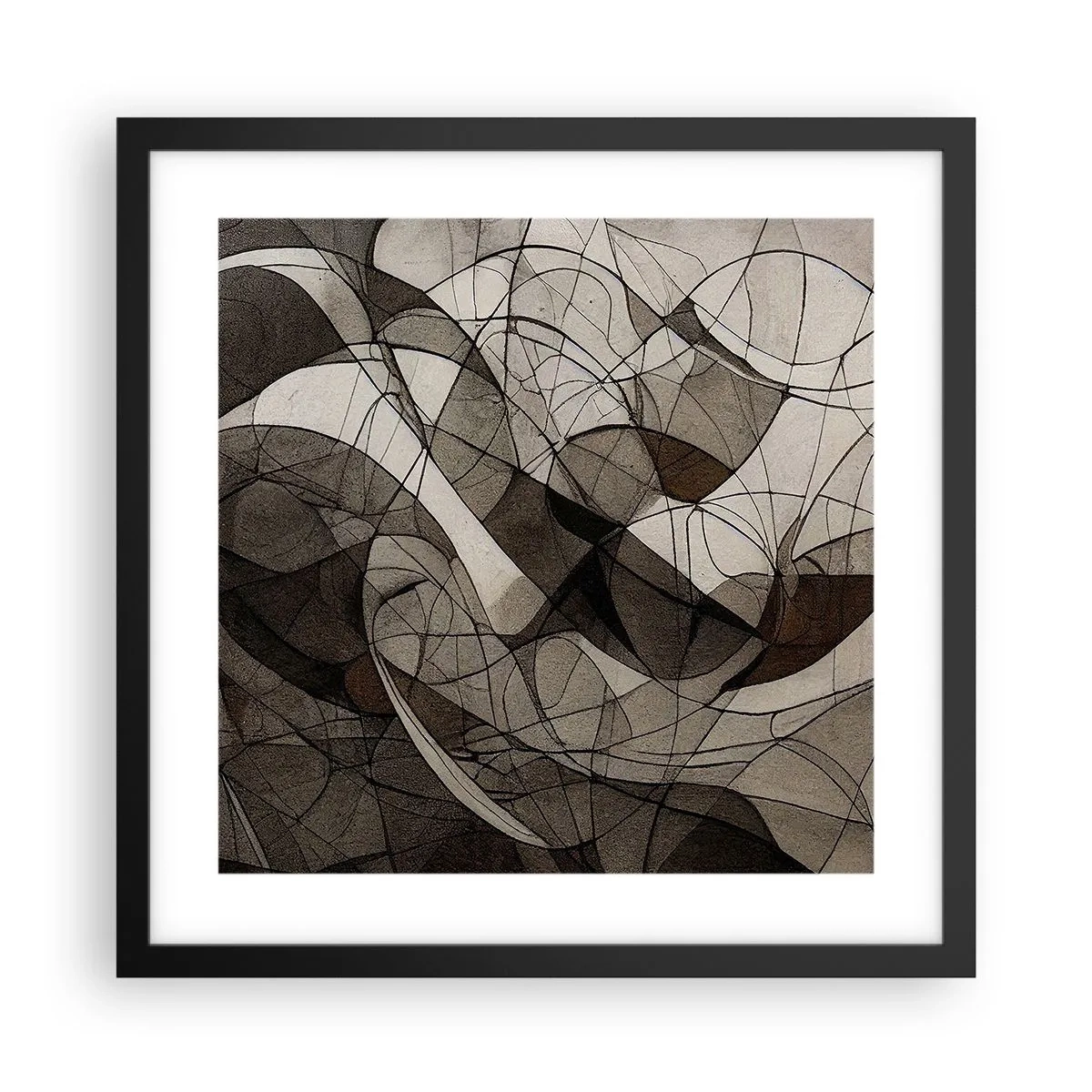 Poster in een zwarte lijst - Circulatie van aardekleuren - 40x40 cm