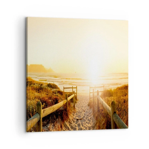 Schilderen op canvas - Over het duin, richting de zon - 60x60 cm